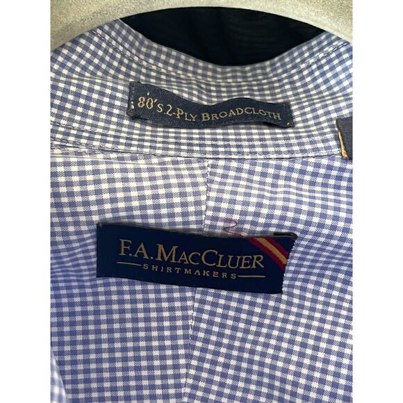 Elegant Blue Dress Shirt by F.A. MacCauler 3XL blue and white - Picture 10 of 14
